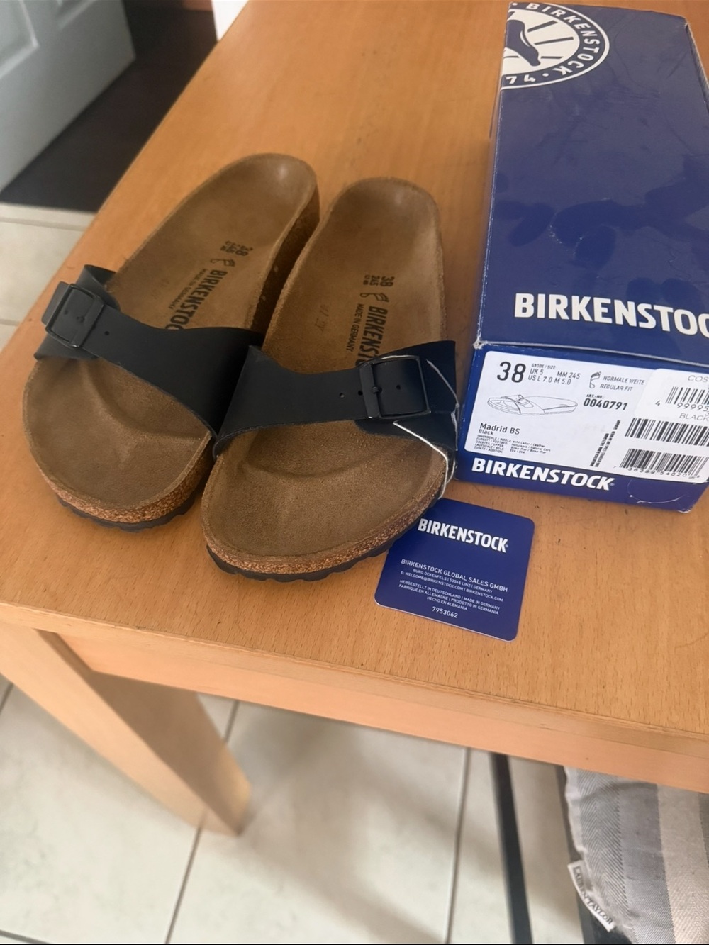 Birkenstock Women’s Madrid Black Single-Strap Sandals